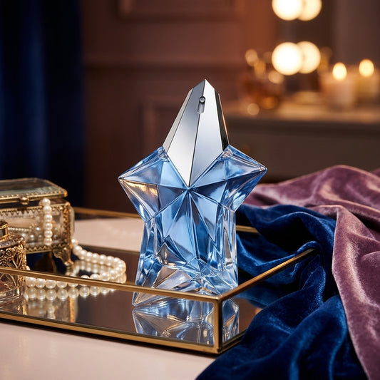 Mugler Angel Eau de Parfum Standing Star on vanity display