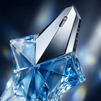 Mugler Angel Eau de Parfum bottle details and faceted glass